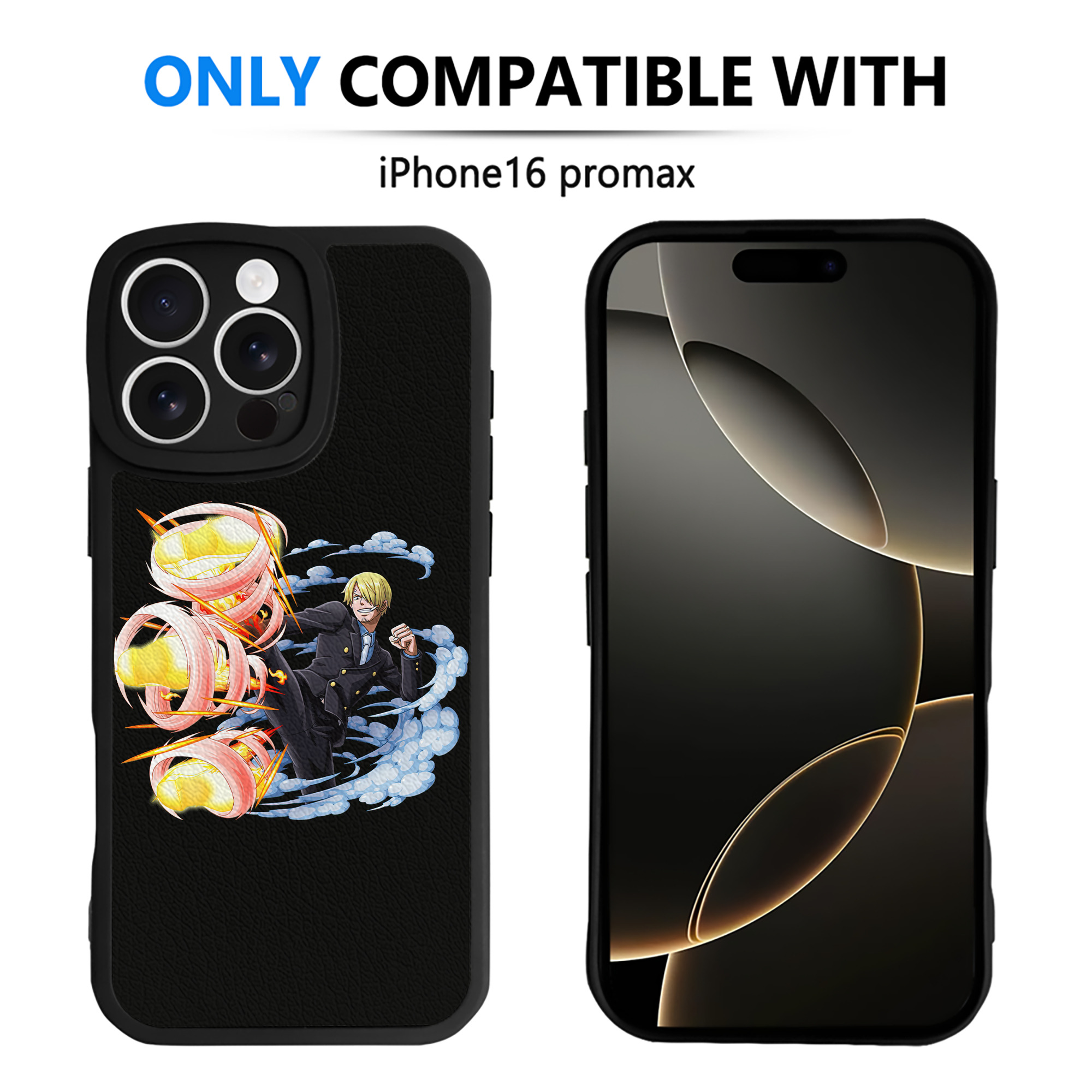 （画像用） ワンピース サンジ ONE PIECE Sanji 【iPhone 16シリーズ対応】シリコンスマホケース（レザー調） 材質：シリコン